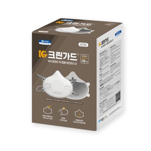 유한킴벌리 크린가드 M10 컴포트 핏 방진마스크 컵형 2급 20개 44333